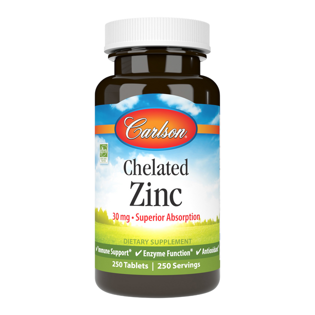 Chelated Zinc, 250 Tablets
