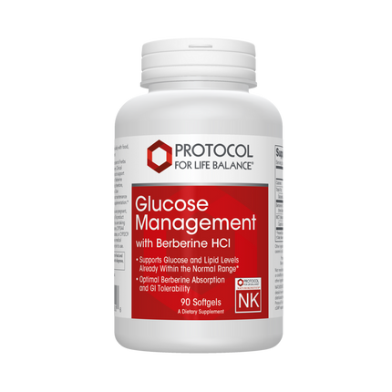 Glucose Management w/ Berberine HCL, 90 Softgel Capsules , Brand_Protocol for Life Balance Form_Softgels Requires Consultation Size_90 Softgel Capsules softgels