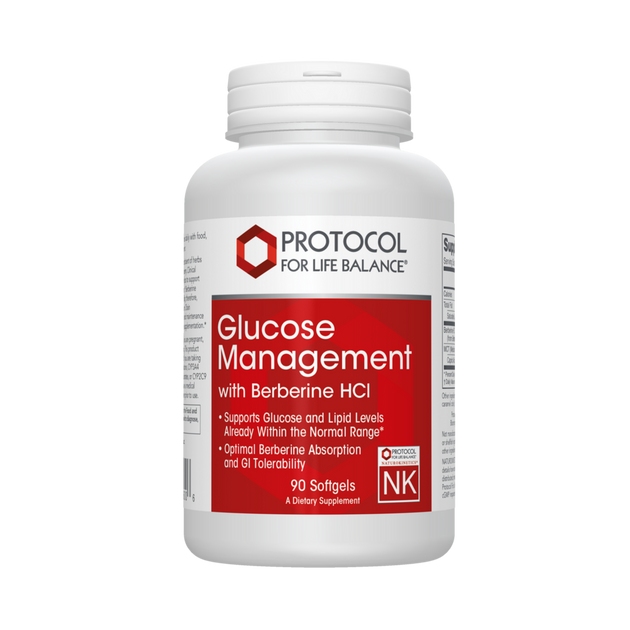Glucose Management w/ Berberine HCL, 90 Softgel Capsules , Brand_Protocol for Life Balance Form_Softgels Requires Consultation Size_90 Softgel Capsules softgels