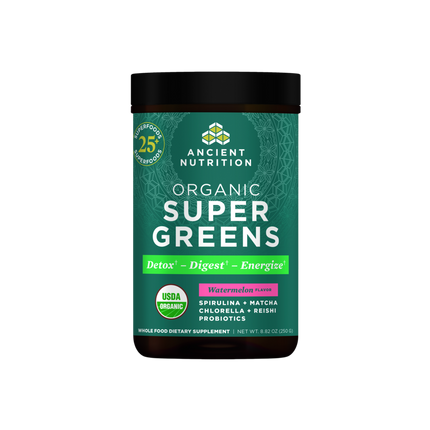 Ancient Nutrition Organic SuperGreens Powder - Watermelon - front