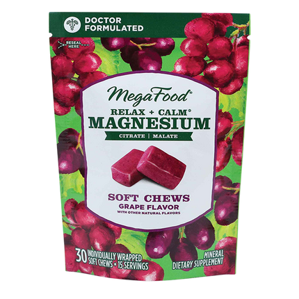 Relax + Calm Magnesium Soft Chews, 30 Chewable Tablets