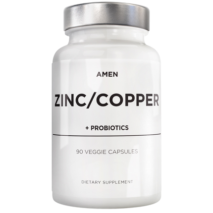 Amen Zinc / Copper + Probiotics, 90 capsules — front
