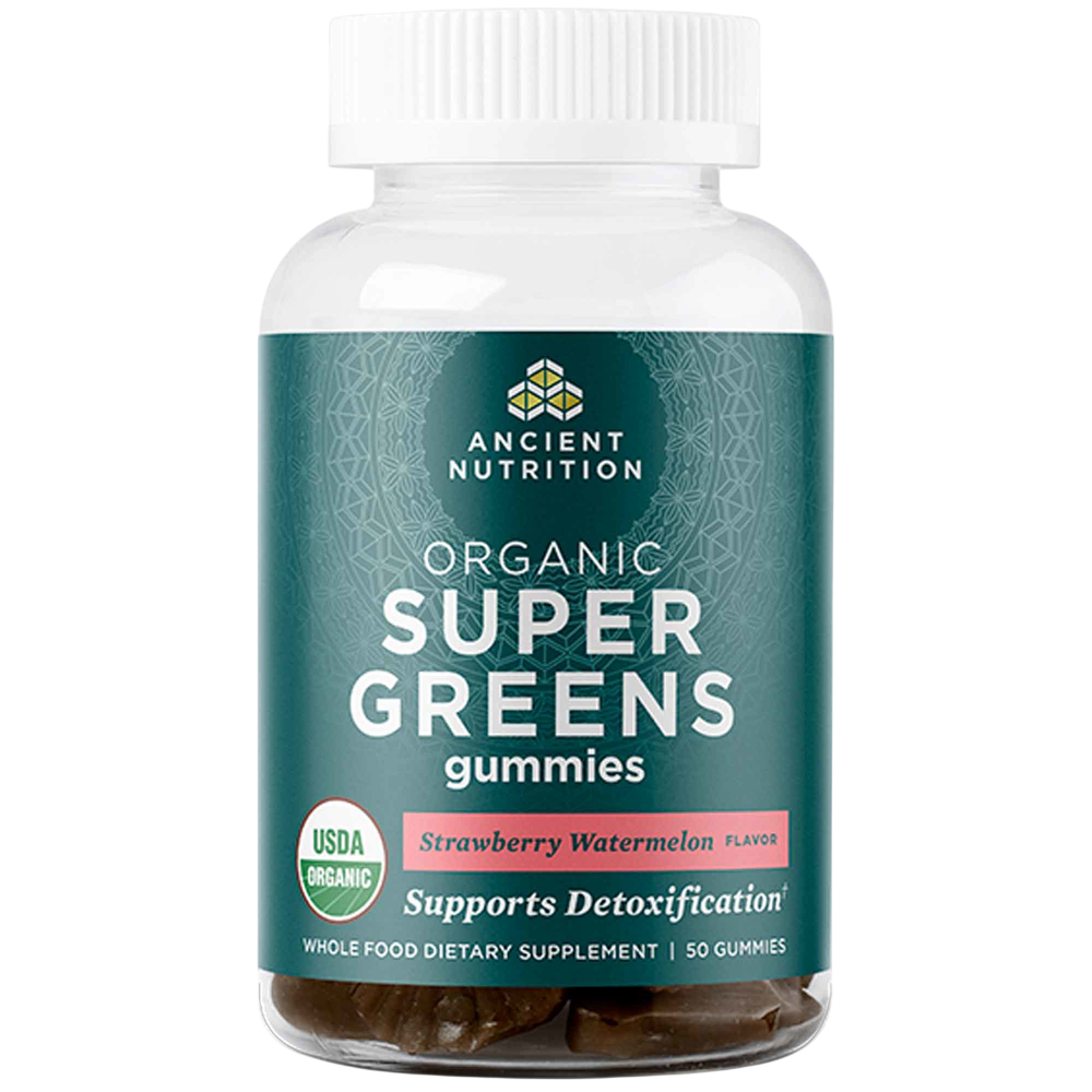 Ancient Nutrition Organic SuperGreens, Strawberry Watermelon - front