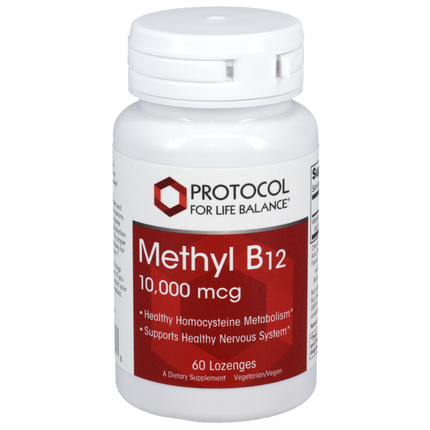 Methyl B12 10,000mcg, 60 Lozenges , Brand_Protocol for Life Balance Form_Lozenges lozenges Requires Consultation Size_60 Lozenges