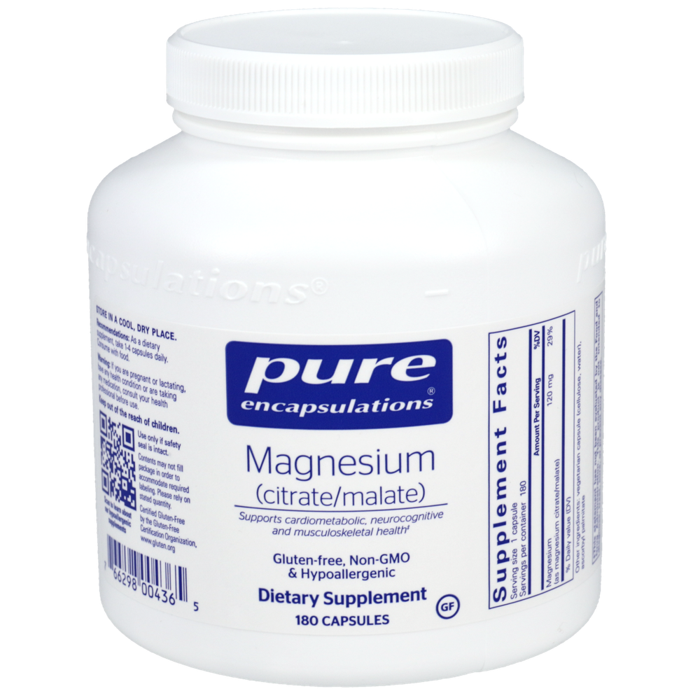 Magnesium(Citrate/Malate), 180 Capsules , Brand_Pure Encapsulations caps Emersons