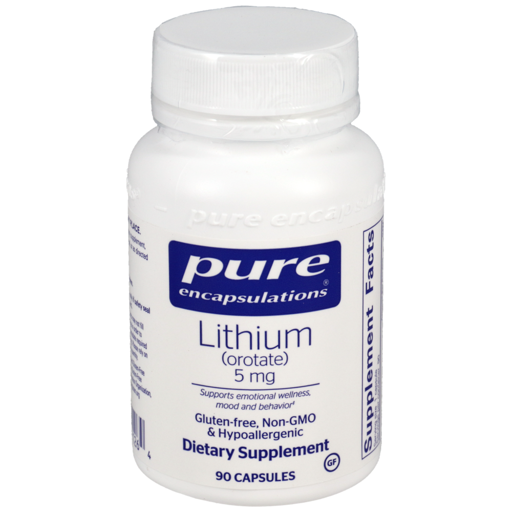 Lithium (Orotate), 5 mg, 90 Capsules , Brand_Pure Encapsulations caps Emersons