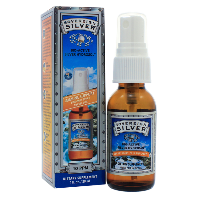 Bio-Active Silver Hydrosol™, 10 ppm, Fine Mist Spray, 1 Fl Oz (29 mL) Liquid , Brand_Sovereign Silver Form_Liquid Size_1 Oz