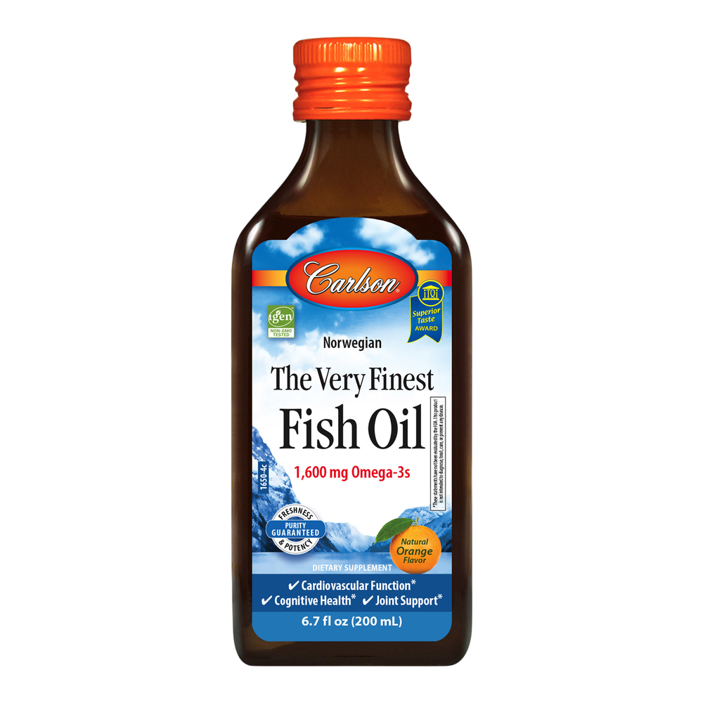 Norwegian The Very Finest Fish Oil, 1600 mg Omega-3s, Orange Flavor, 6.7 Fl Oz (200 mL) Liquid
