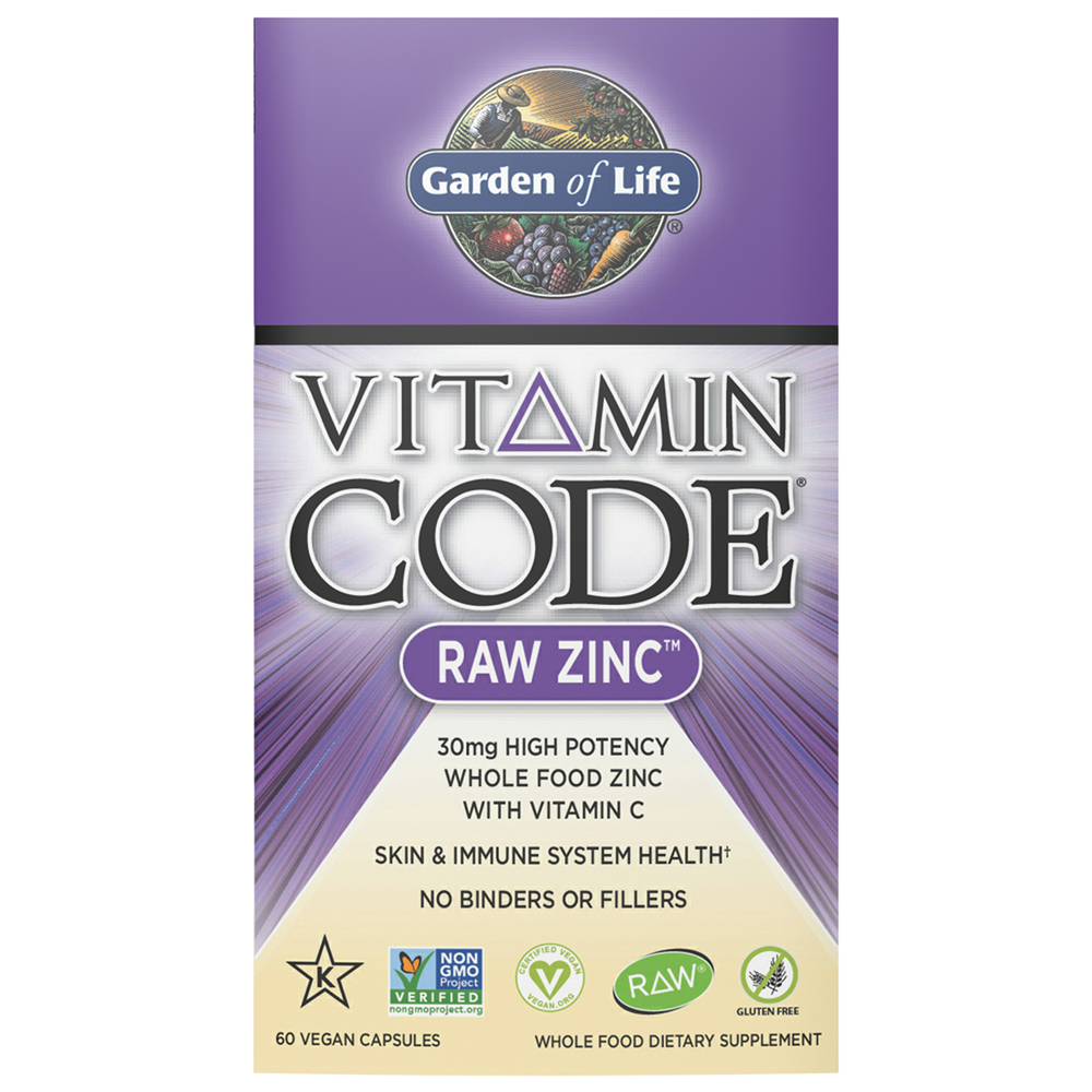 Vitamin Code® RAW Zinc™ with Vitamin C, 30 mg, 60 Vegan Capsules