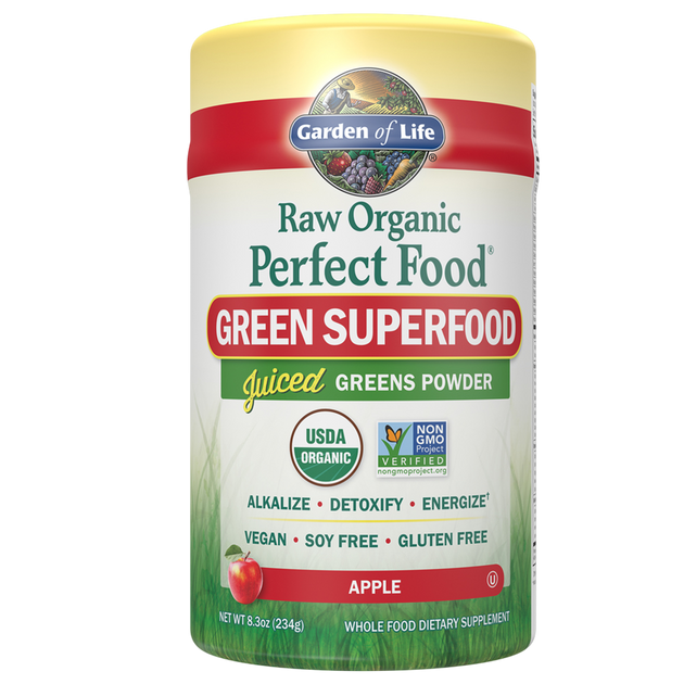 Raw Organic Perfect Food Green Superfood Juiced Greens Powder, Apple, 234 g