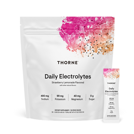 Daily Electrolytes Stick Packs Strawberry Lemonade, 30 Packets , Brand_Thorne Research Form_Packets Size_30 Packets