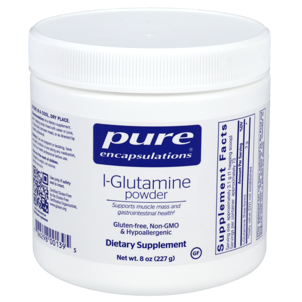 L-Glutamine Powder, 8 Oz (227 g) Powder , Brand_Pure Encapsulations Emersons powder