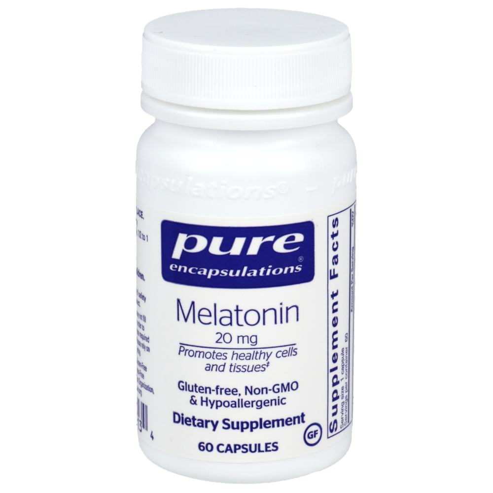 Melatonin 20 mg, 60 Capsules , Brand_Pure Encapsulations caps Form_Capsules Not Emersons Potency_20 mg Size_60 Caps