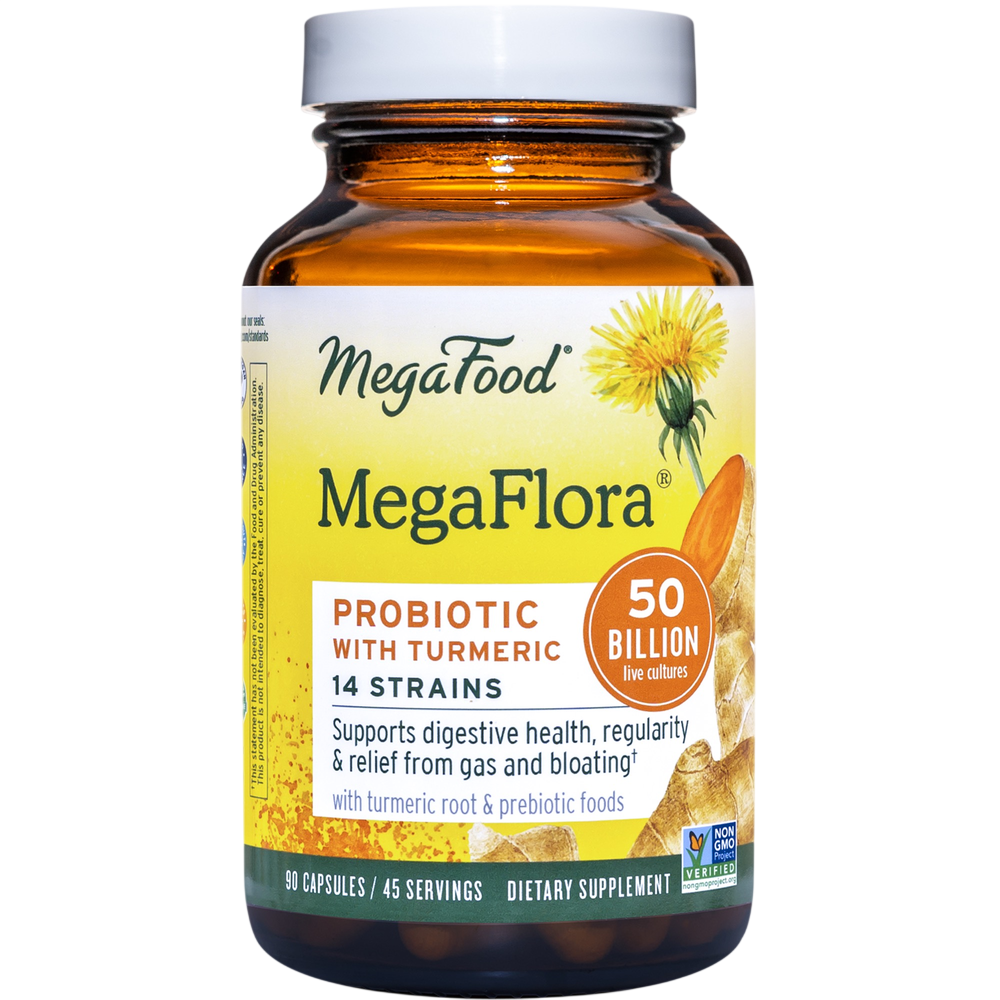 MegaFlora® Probiotic with Turmeric, 90 Capsules
