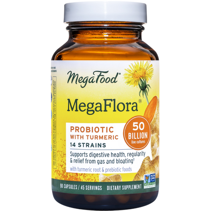 MegaFlora® Probiotic with Turmeric, 90 Capsules
