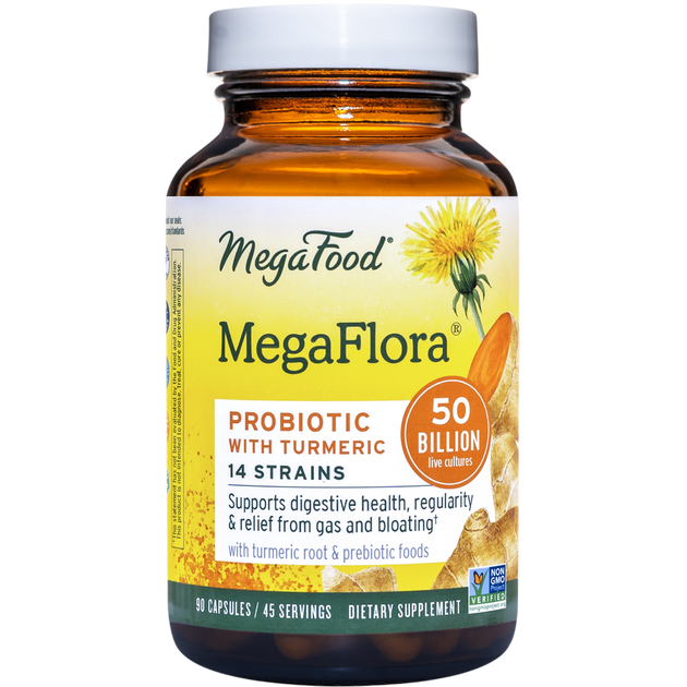 MegaFlora® Probiotic with Turmeric, 90 Capsules , Form_Capsules