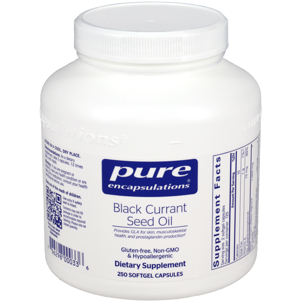 Black Currant Seed Oil, 500 mg, 250 Softgels , Brand_Pure Encapsulations Emersons Form_Softgels Requires Consultation Size_250 Softgels softgels