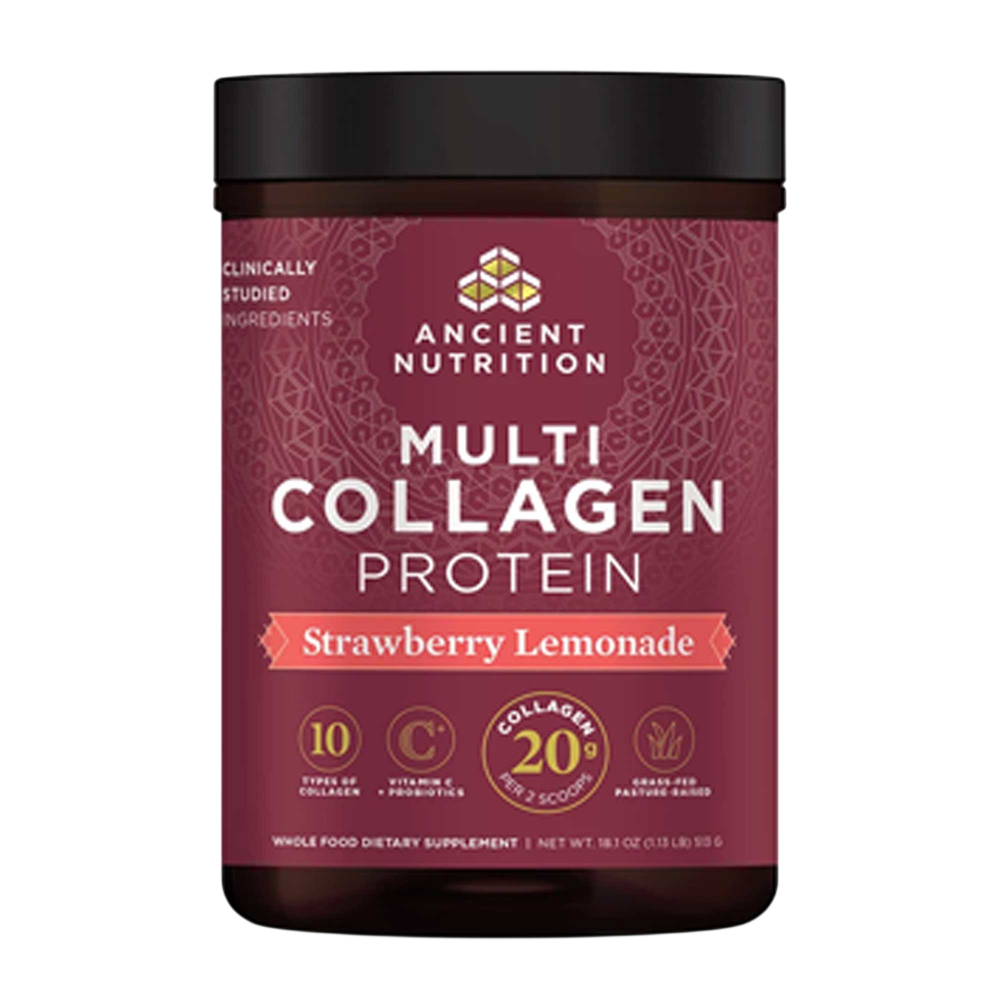 Ancient Nutrition Multi Collagen Protein Strawberry Lemonade - front