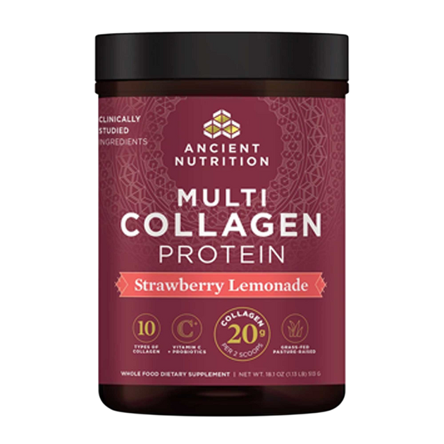 Ancient Nutrition Multi Collagen Protein Strawberry Lemonade - front
