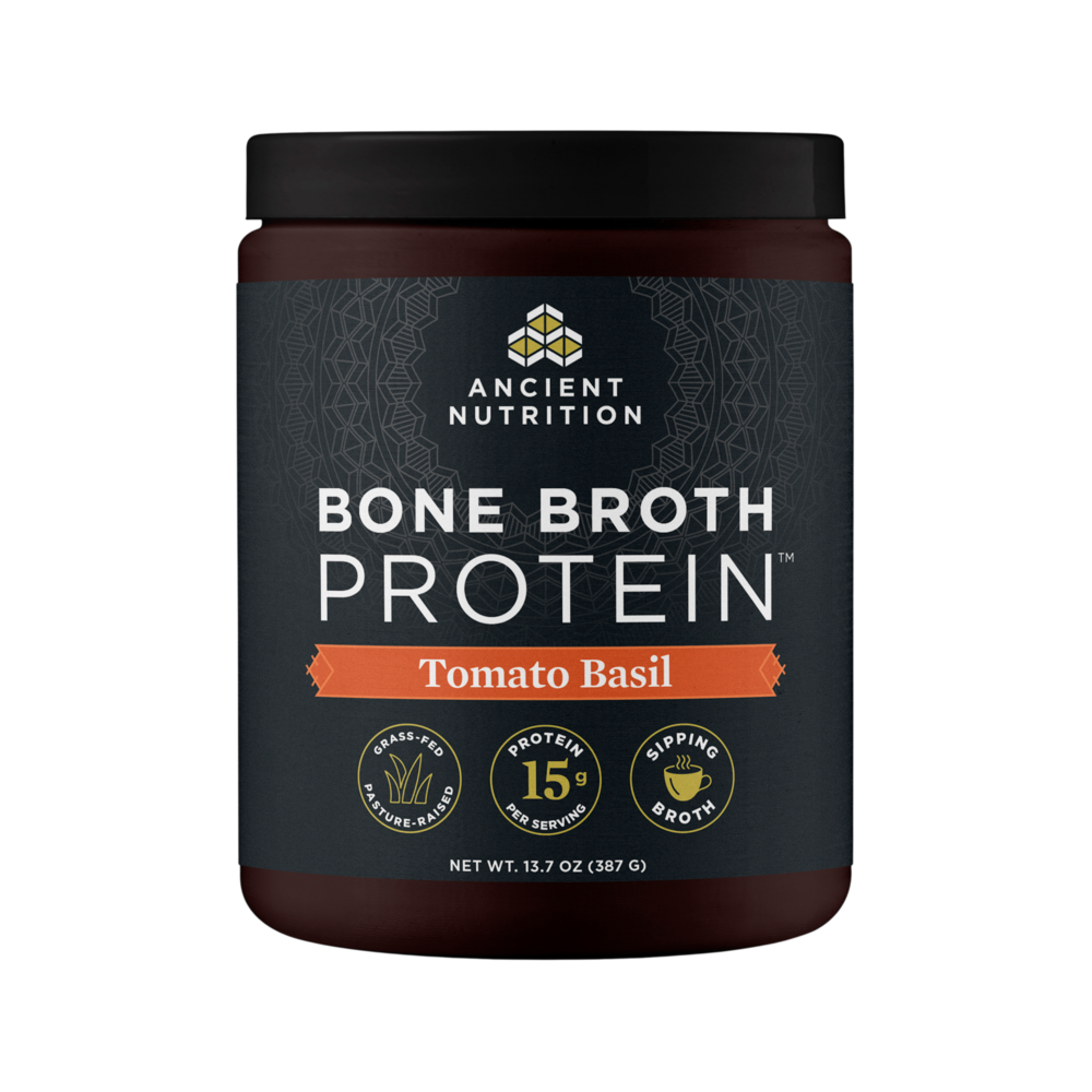 Ancient Nutrition Bone Broth Protein Tomato Basil - front