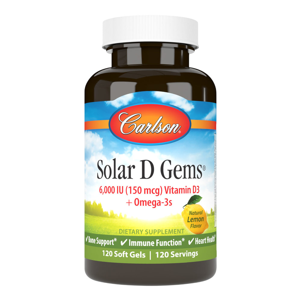 Solar D Gems - 6,000 IU, 120 Softgels