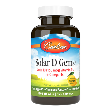 Solar D Gems - 6,000 IU, 120 Softgels