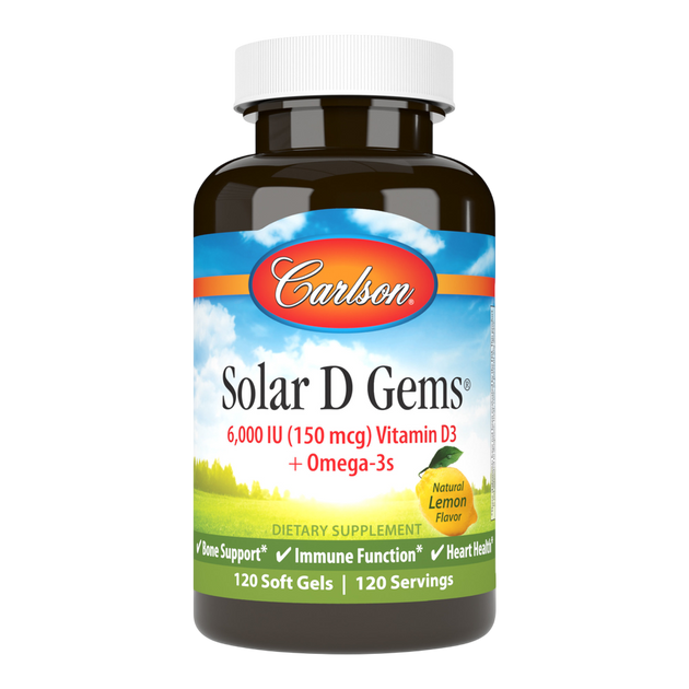 Solar D Gems - 6,000 IU, 120 Softgels