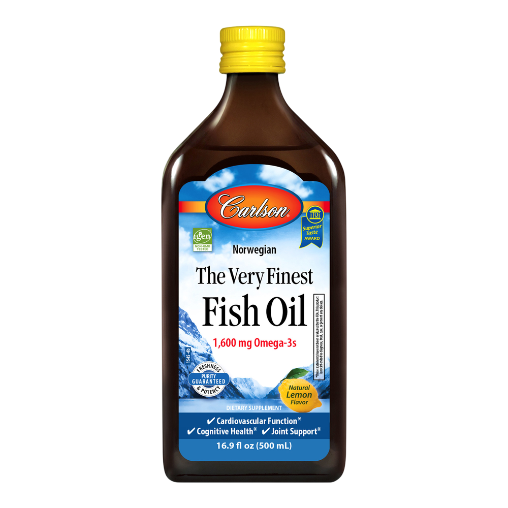 Norwegian The Very Finest Fish Oil, 1600 mg Omega-3s, Lemon Flavor, 16.9 Fl Oz (500 mL) Liquid