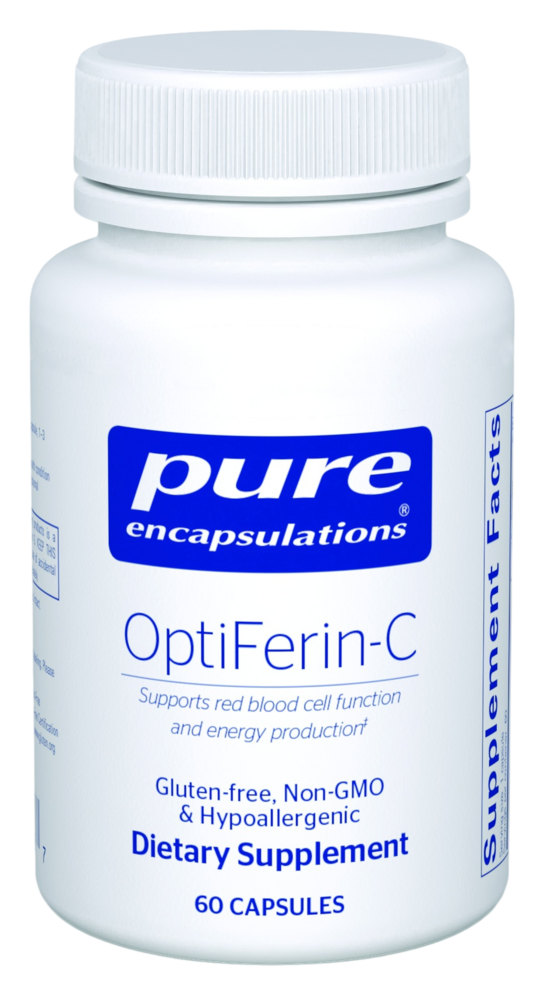 OptiFerin-C, 60 Capsules , Athletic Performance Brand_Pure Encapsulations caps Energy Support Form_Capsules Hypoallergenic Iron Support Not Emersons Requires Consultation Size_60 Caps Size_60 Capsules Vegan
