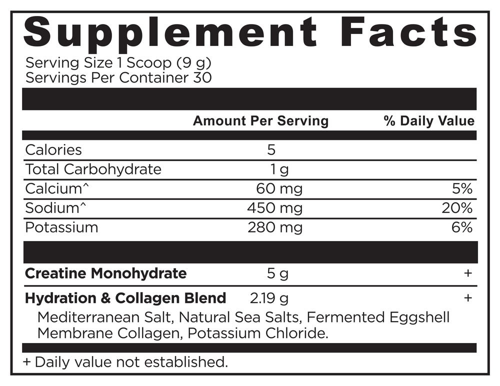 Ancient Nutrition Creatine + Collagen + Electrolytes, Lemon - supplement facts