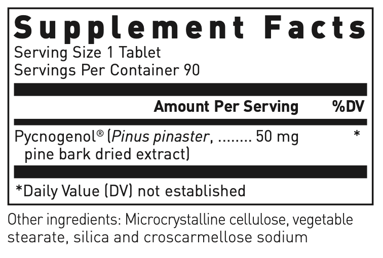 Pycnogenol 50mg, 90 Tablets