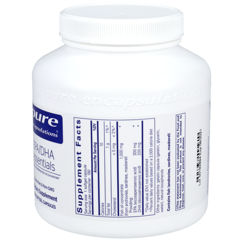 EPA/DHA essentials, 180 Softgel Capsules , Brand_Pure Encapsulations Form_Softgel Capsules Not Emersons Size_180 Softgels softgels