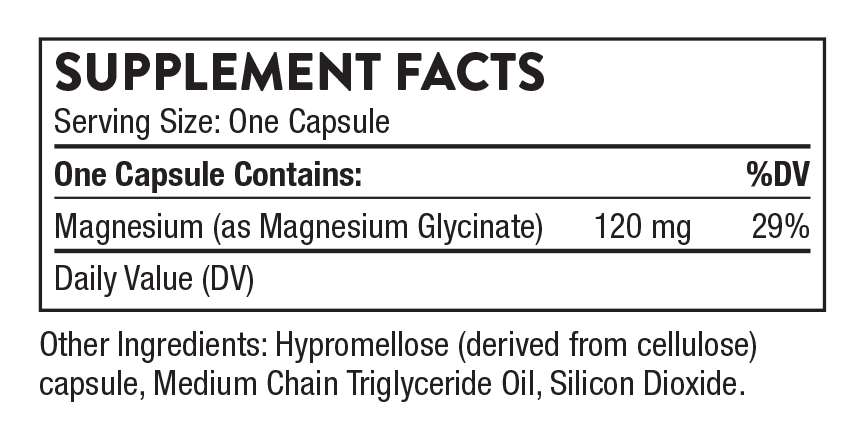 Magnesium Glycinate, 180 Capsules , Brand_Thorne Research Form_Capsules Size_180 Capsules