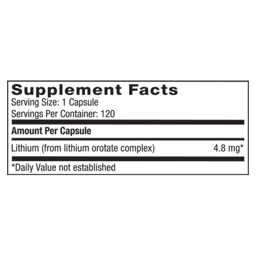 Lithium Orotate, 120 Capsules