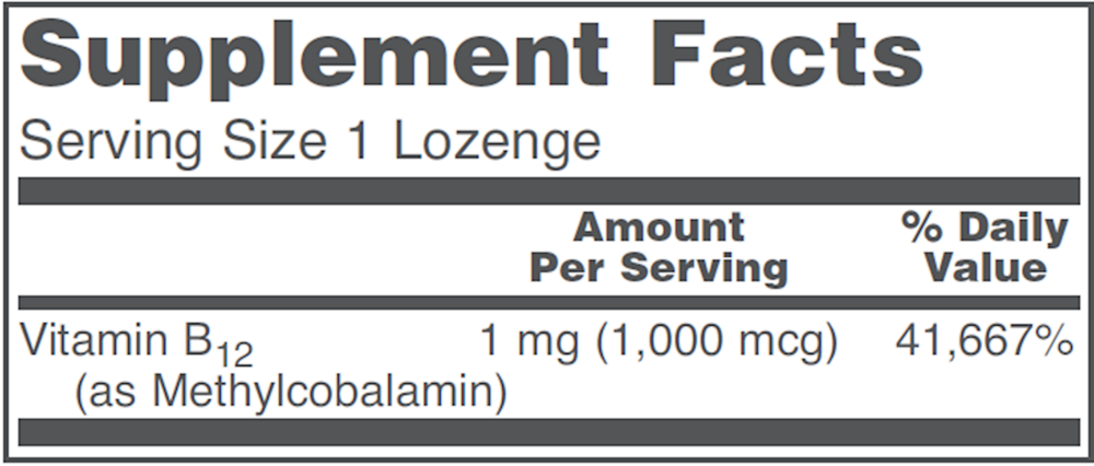 Methyl B-12 1000mcg, 100 Lozenges , Brand_Protocol for Life Balance Form_Lozenges lozenges Requires Consultation Size_100 Lozenges
