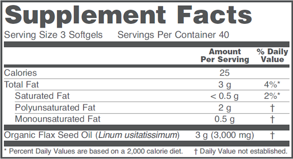 Flax Seed Oil 1000mg, 120 Softgels , Brand_Protocol for Life Balance Form_Softgels Requires Consultation Size_120 Softgels softgels