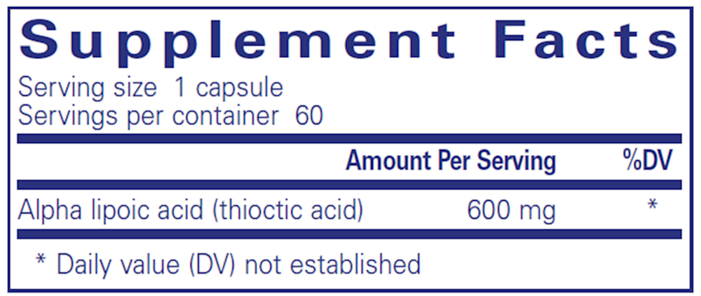 Alpha Lipoic Acid 600mg, 60 Capsules , Brand_Pure Encapsulations Form_Capsules Requires Consultation Size_60 Capsules