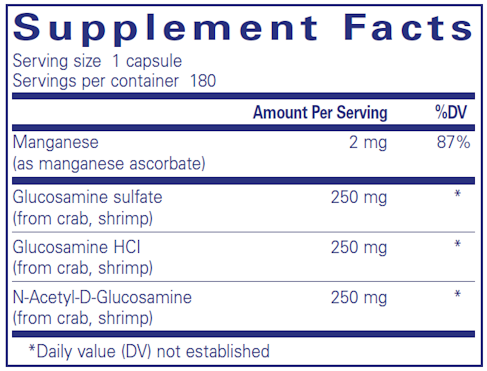 Glucosamine Complex, 180 Capsules , Brand_Pure Encapsulations caps Emersons