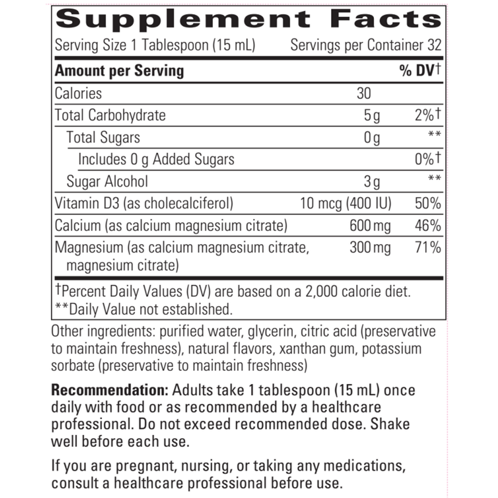 Liquid Calcium Magnesium Orange-Vanilla 2:1, 480 mL