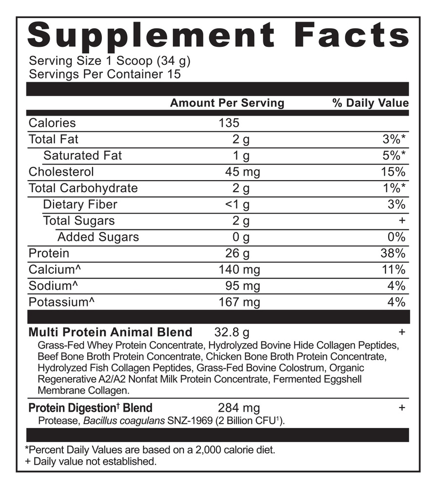 Ancient Nutrition Multi Protein - Milk Chocolate - supplement facts