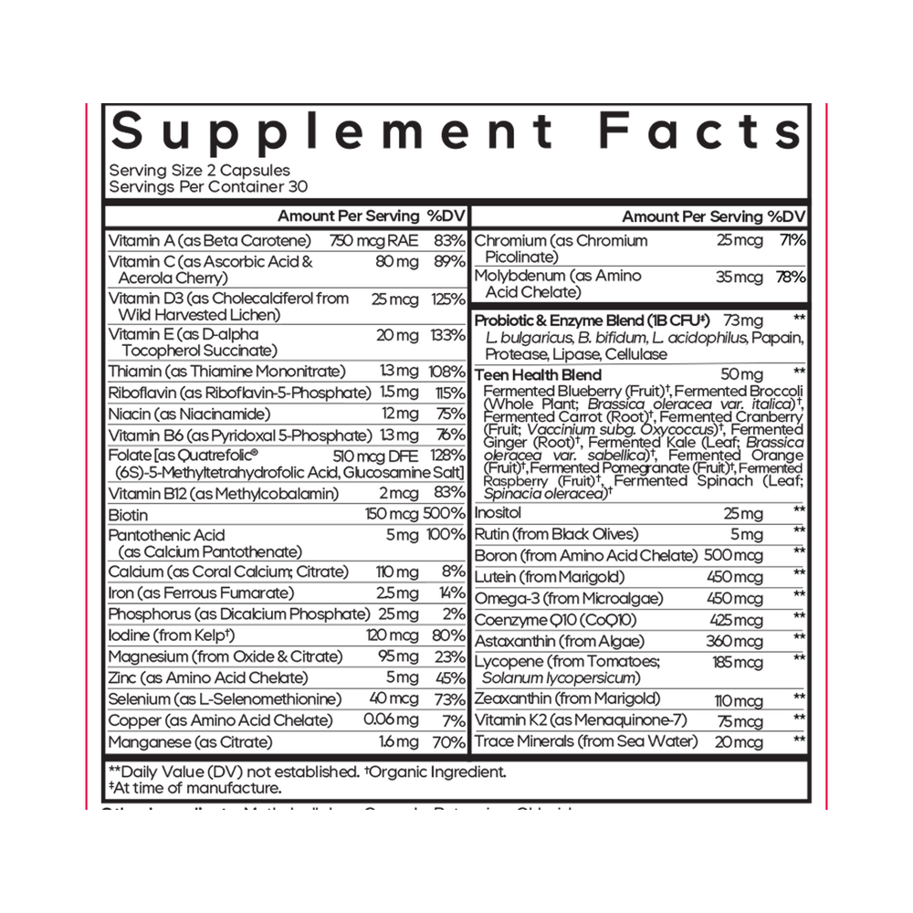 Teens Fermented Multivitamin, 60 Capsules