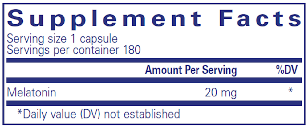 Melatonin, 20 mg, 180 Capsules , Brand_Pure Encapsulations caps Emersons