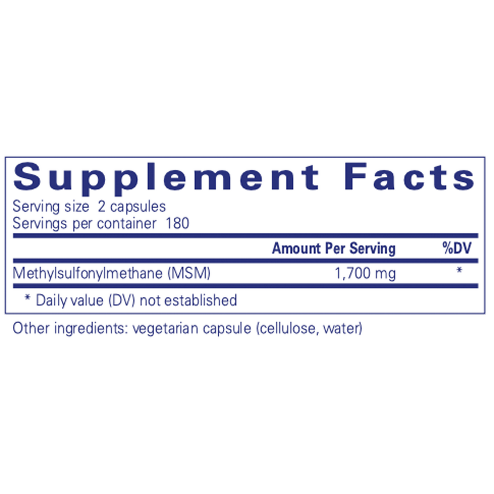 MSM capsules with OptiMSM®, 1700 mg, 360 Capsules , Brand_Pure Encapsulations caps