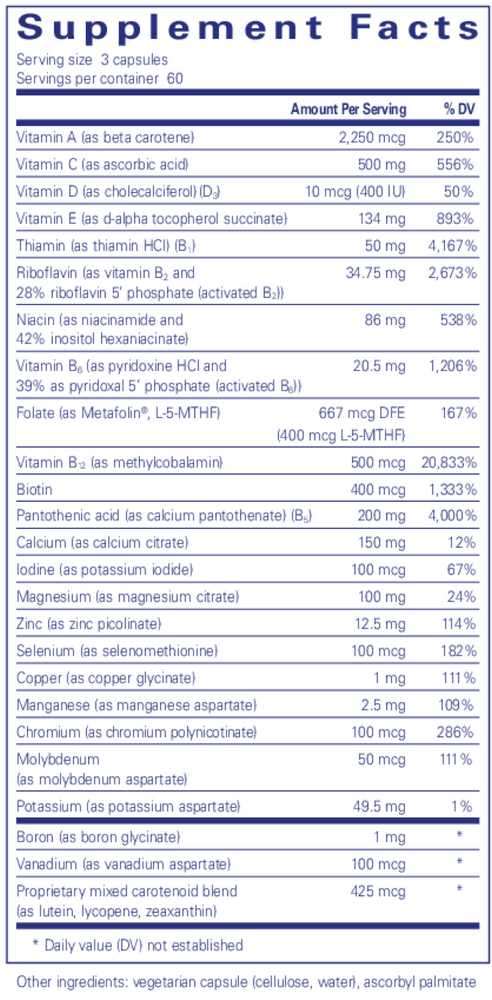 Nutrient 950® without Iron, 180 Capsules , Brand_Pure Encapsulations caps Form_Capsules Requires Consultation Size_180 Capsules