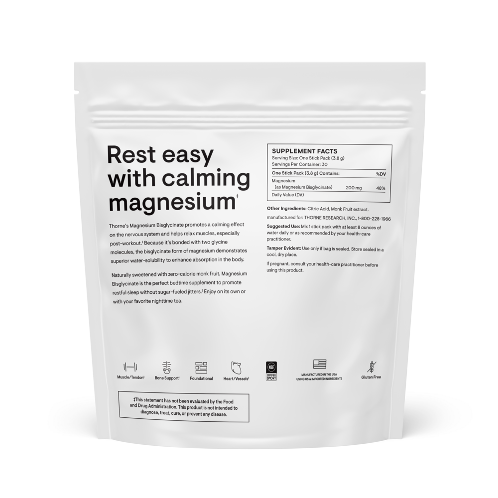 Magnesium Bisglycinate, 30 Packets , Brand_Thorne Research Form_Packets Size_30 Packets