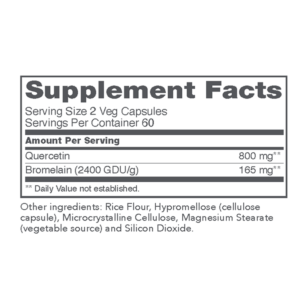 Quercetin with Bromelain, 120 Capsules , Brand_Protocol for Life Balance capsules Form_Capsules Requires Consultation Size_120 Capsules