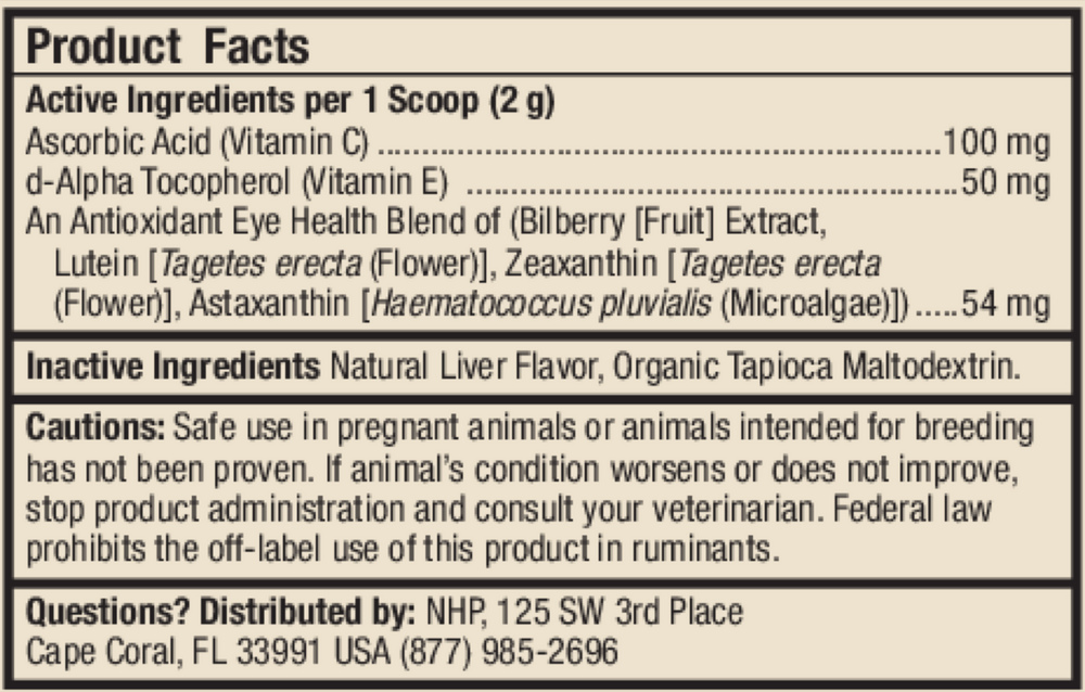 Bark and Whiskers Eye Support for Pets, 162 g Powder
