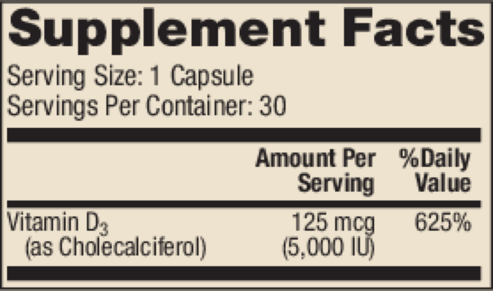 Liposomal Vitamin D3, 5000 IU per Capsule, 30 Capsules
