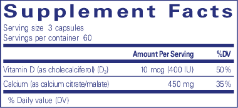 Calcium With Vitamin D3, 180 Capsules , Brand_Pure Encapsulations Form_Capsules Requires Consultation Size_180 Capsules