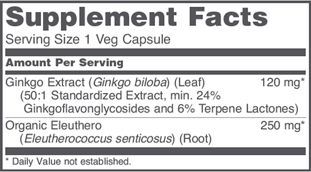Ginkgo Biloba 120mg, 100 Capsules